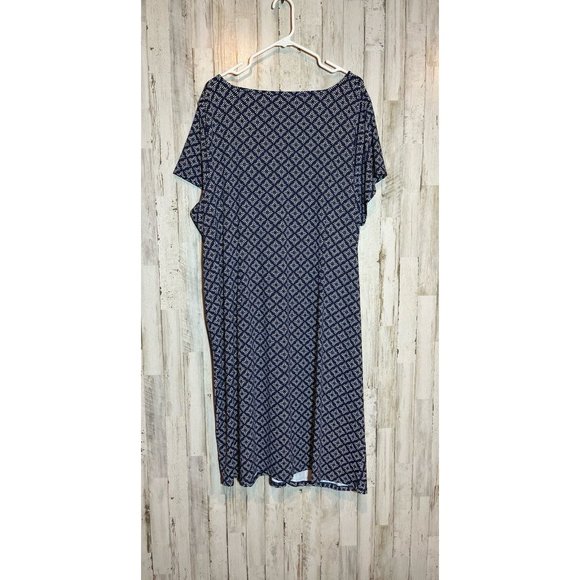 Talbots plus dress 3x short sleeve‎ blue and white - Picture 4 of 4